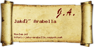 Jakó Arabella névjegykártya